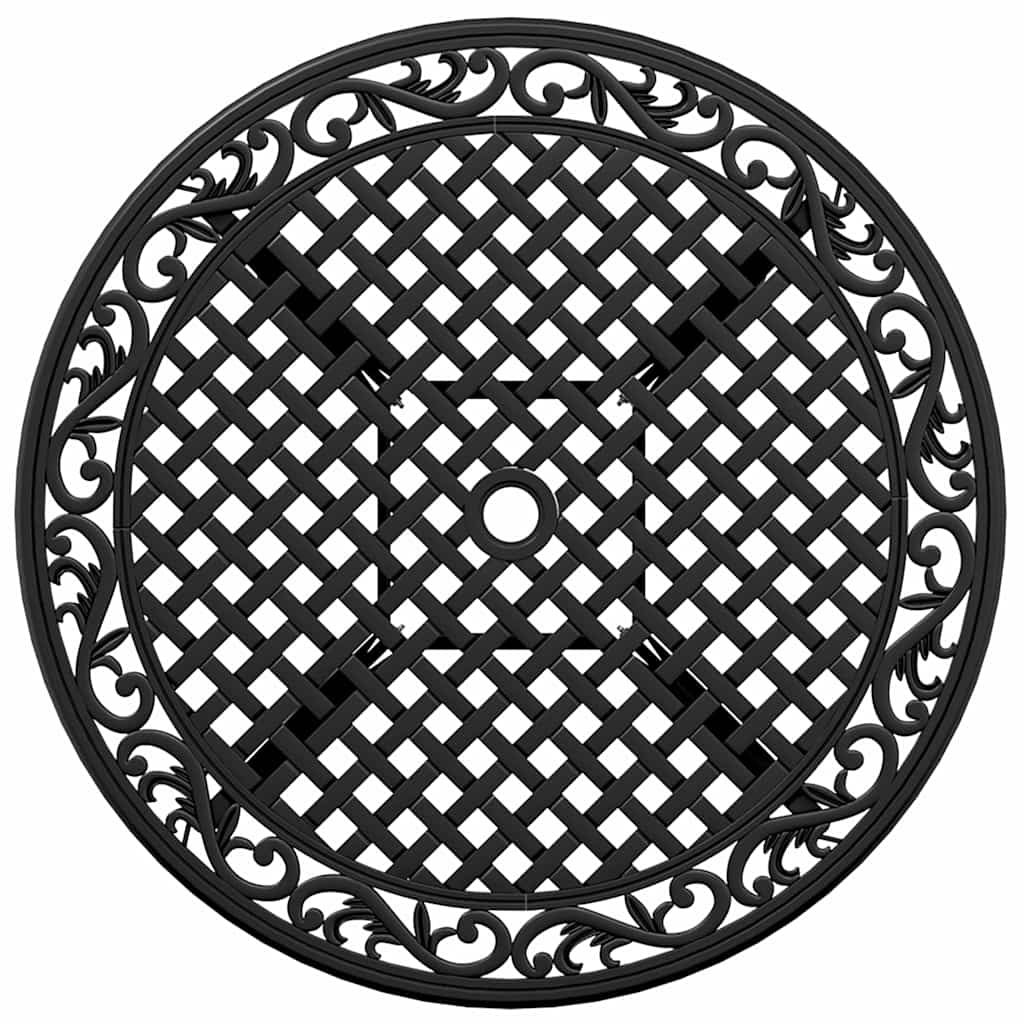 Garden Table Black Ø90x75 cm Cast Aluminium