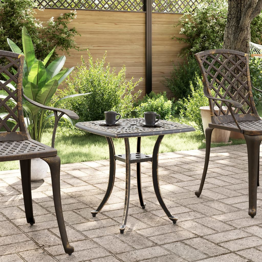 vidaXL Garden Table Bronze 53x53x53 cm Cast Aluminium