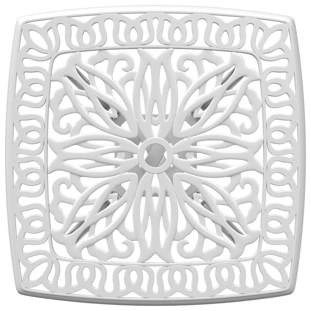 Garden Table White 53x53x53 cm Cast Aluminium