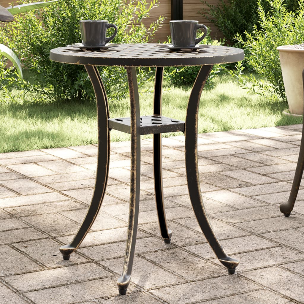 vidaXL Garden Table Bronze Ø48x53 cm Cast Aluminium