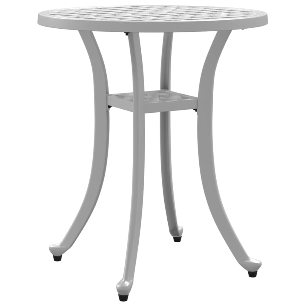 Garden Table White Ø48x53 cm Cast Aluminium