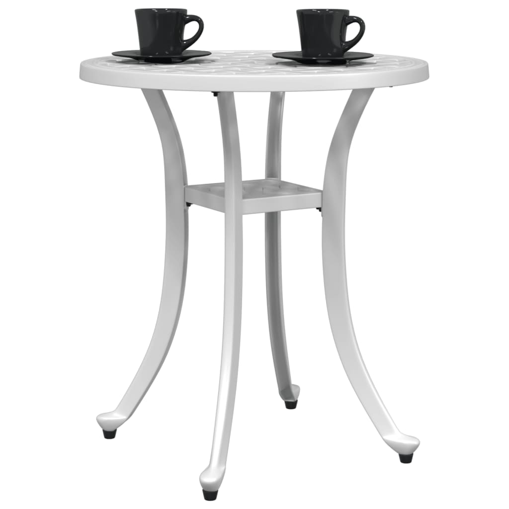 Garden Table White Ø48x53 cm Cast Aluminium
