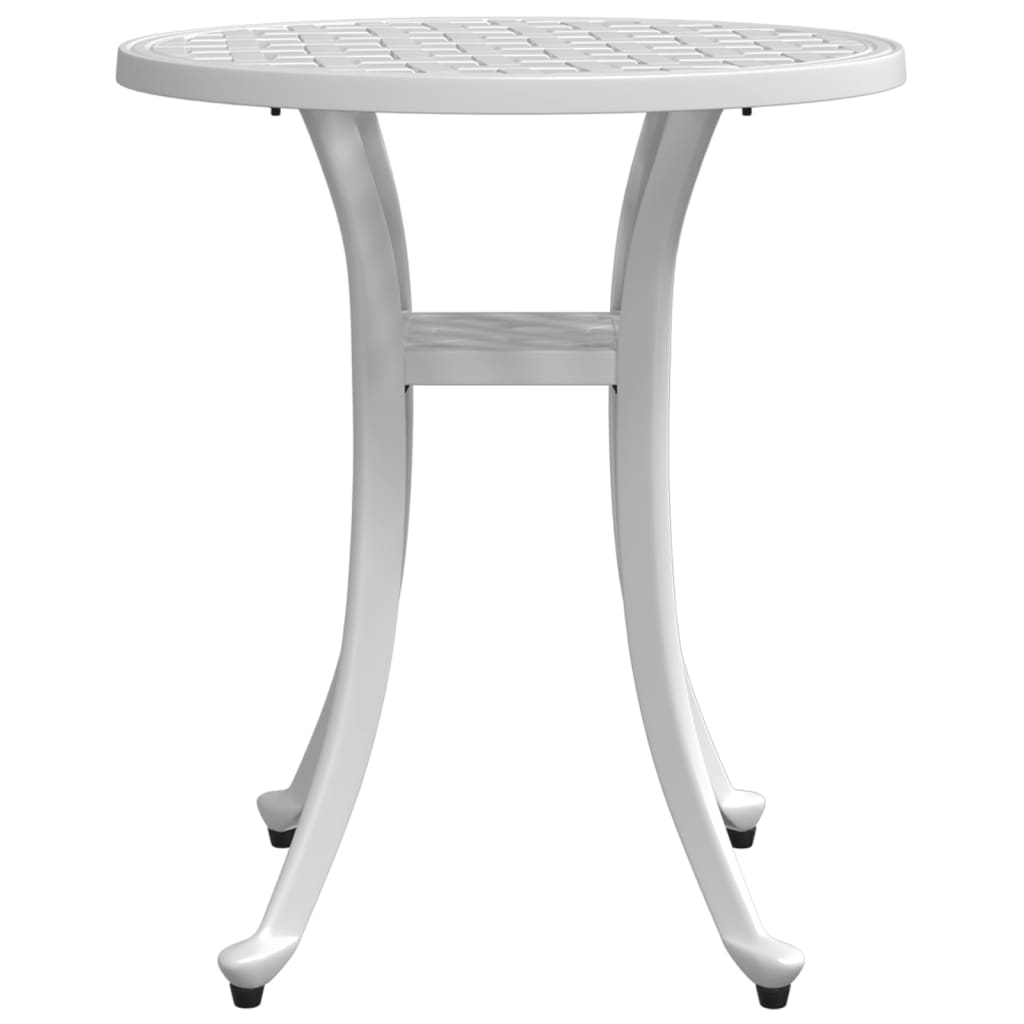 Garden Table White Ø48x53 cm Cast Aluminium