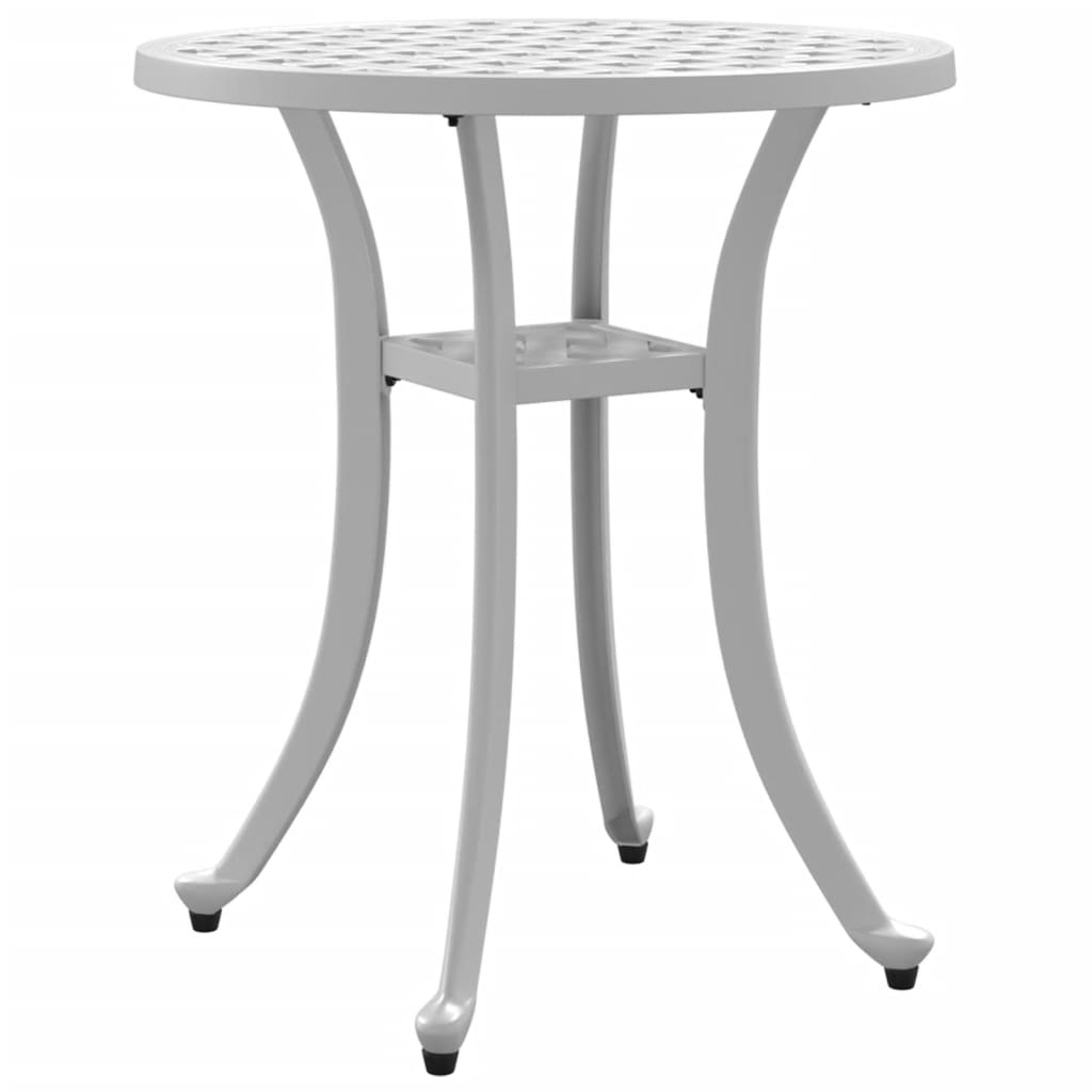 Garden Table White Ø48x53 cm Cast Aluminium