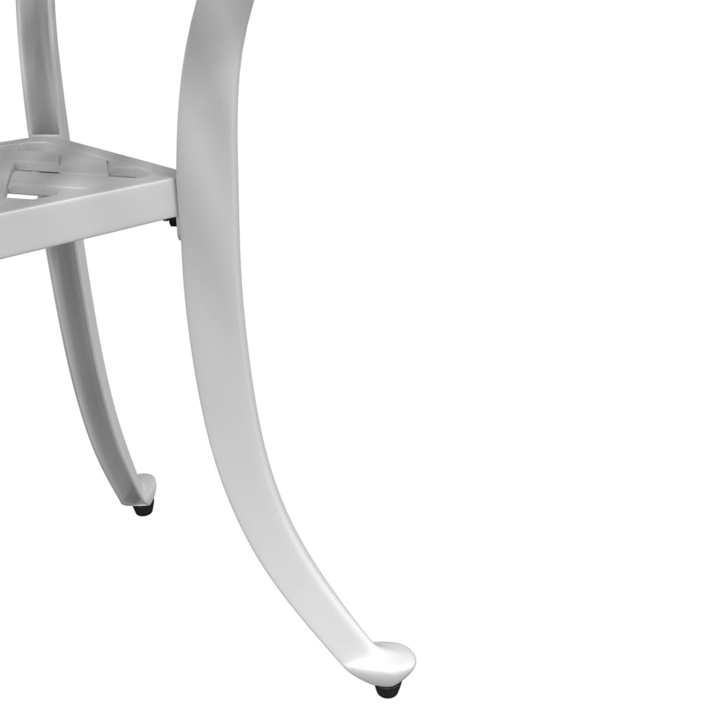 Garden Table White Ø48x53 cm Cast Aluminium
