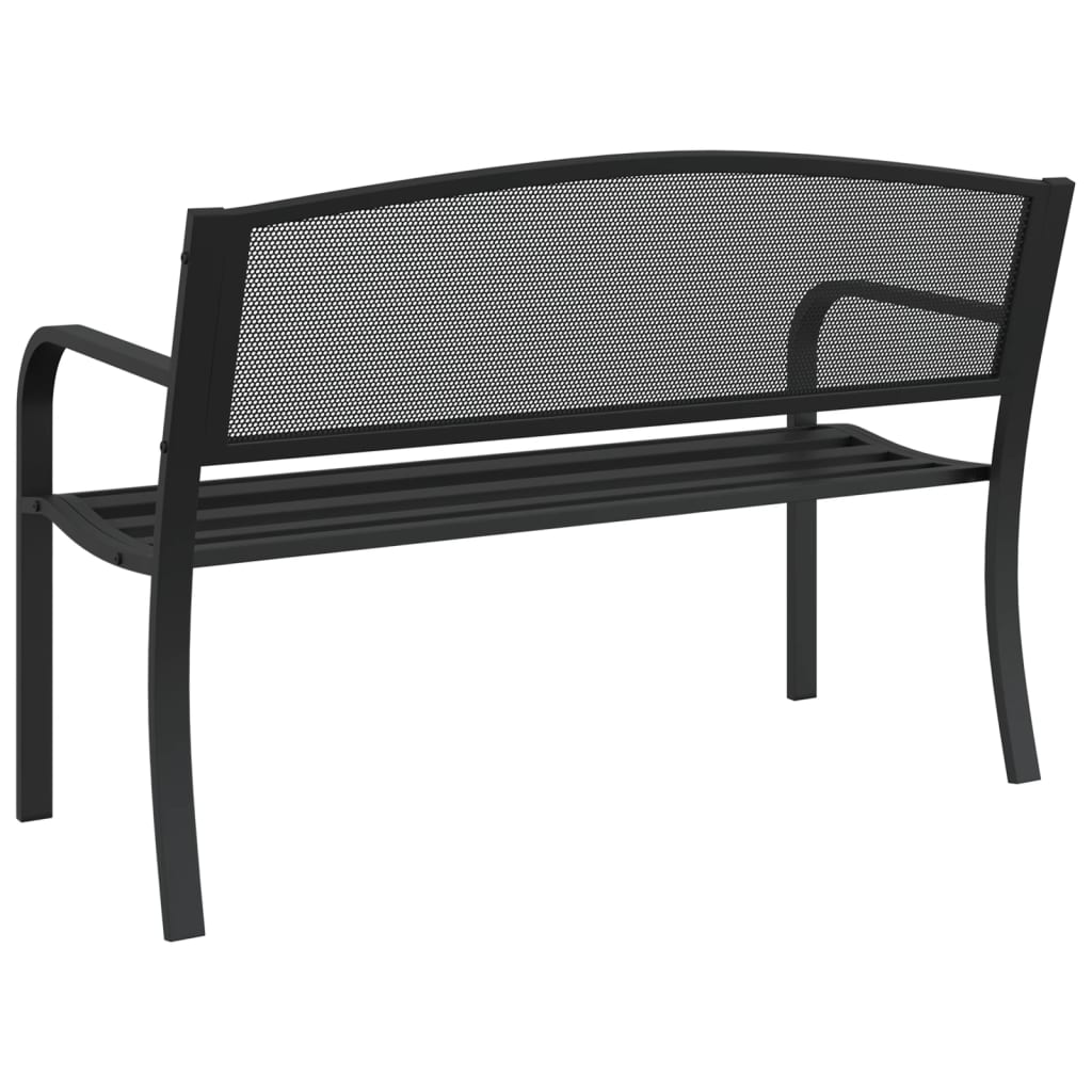 Garden Bench | Black | Powder-Coated Steel | Standard |  Durable