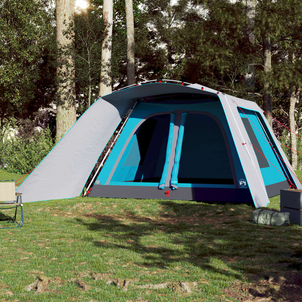 vidaXL Family Tent with Porch 9-Person Blue Quick Release