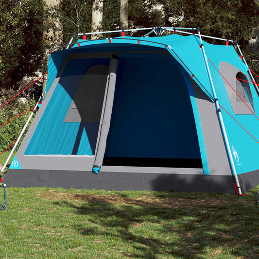 vidaXL Family Tent Cabin 7-Person Blue Quick Release