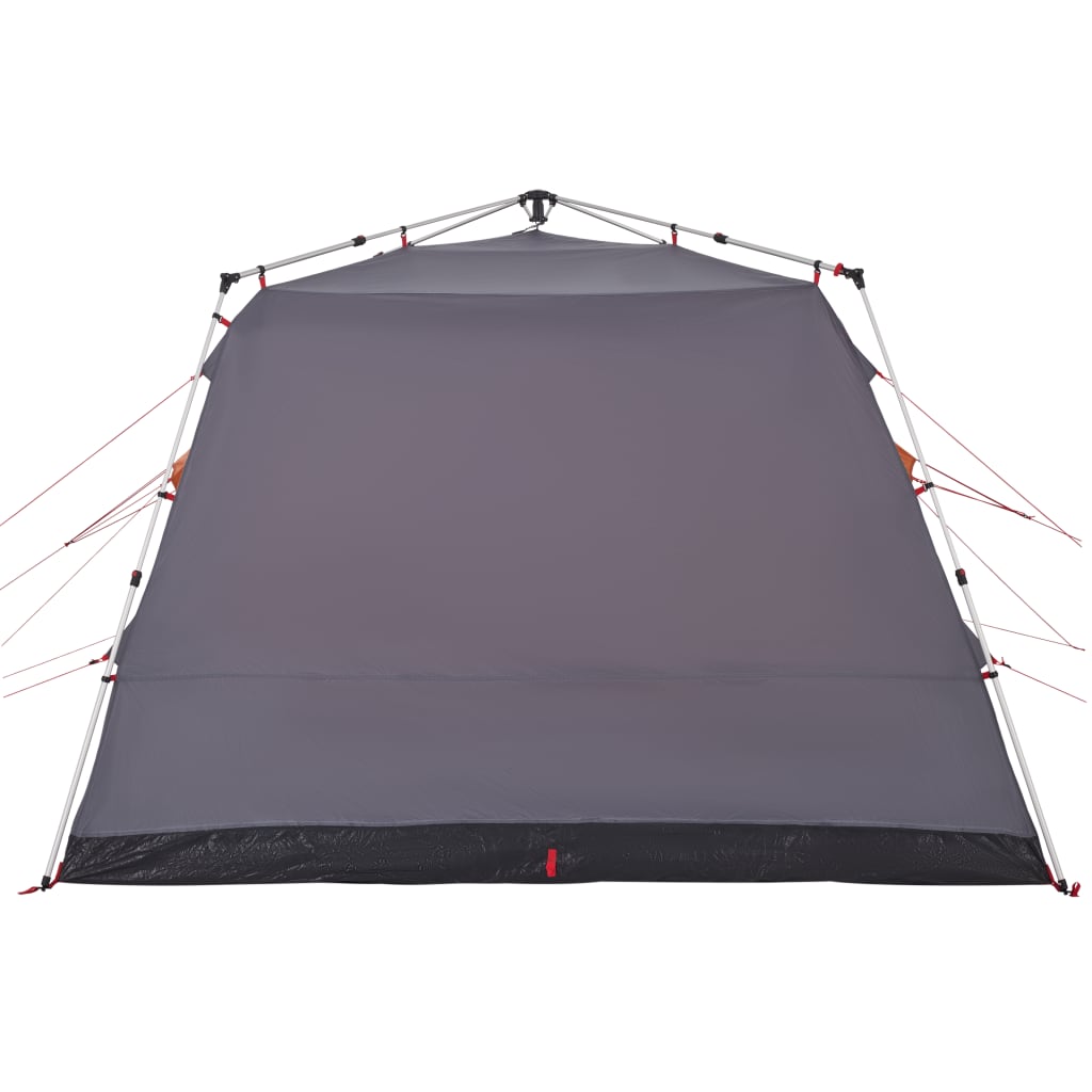 vidaXL Family Tent Cabin 7-Person Grey and Orange Quick Release