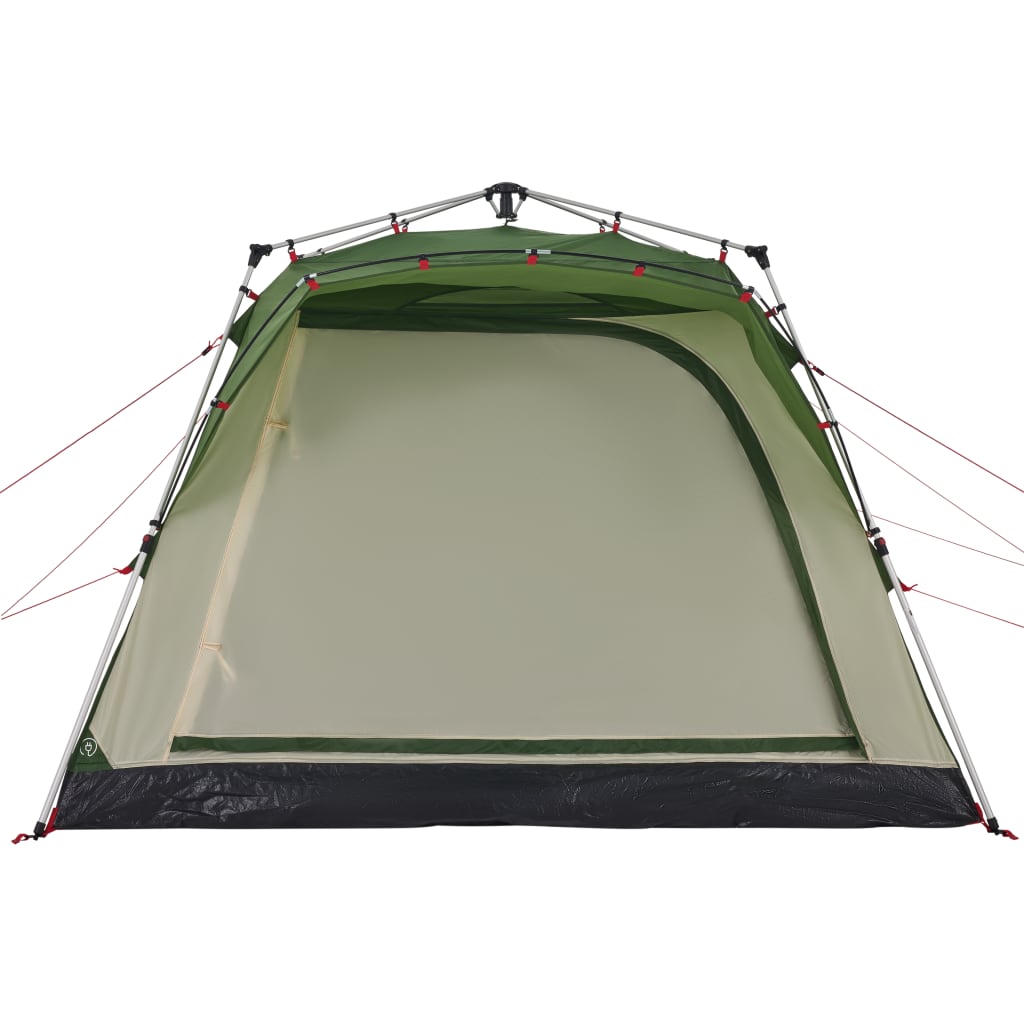 vidaXL Camping Tent Cabin 4-Person Green Quick Release