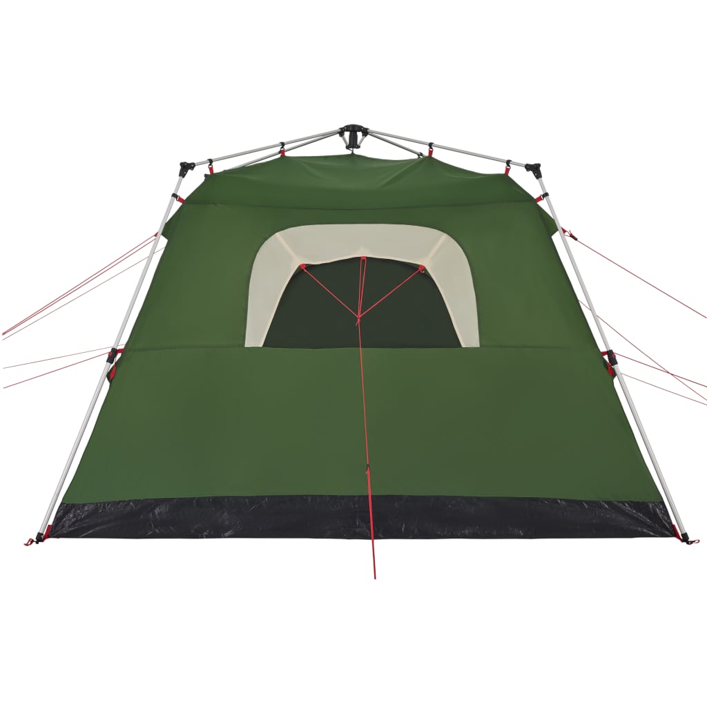 vidaXL Camping Tent Cabin 4-Person Green Quick Release