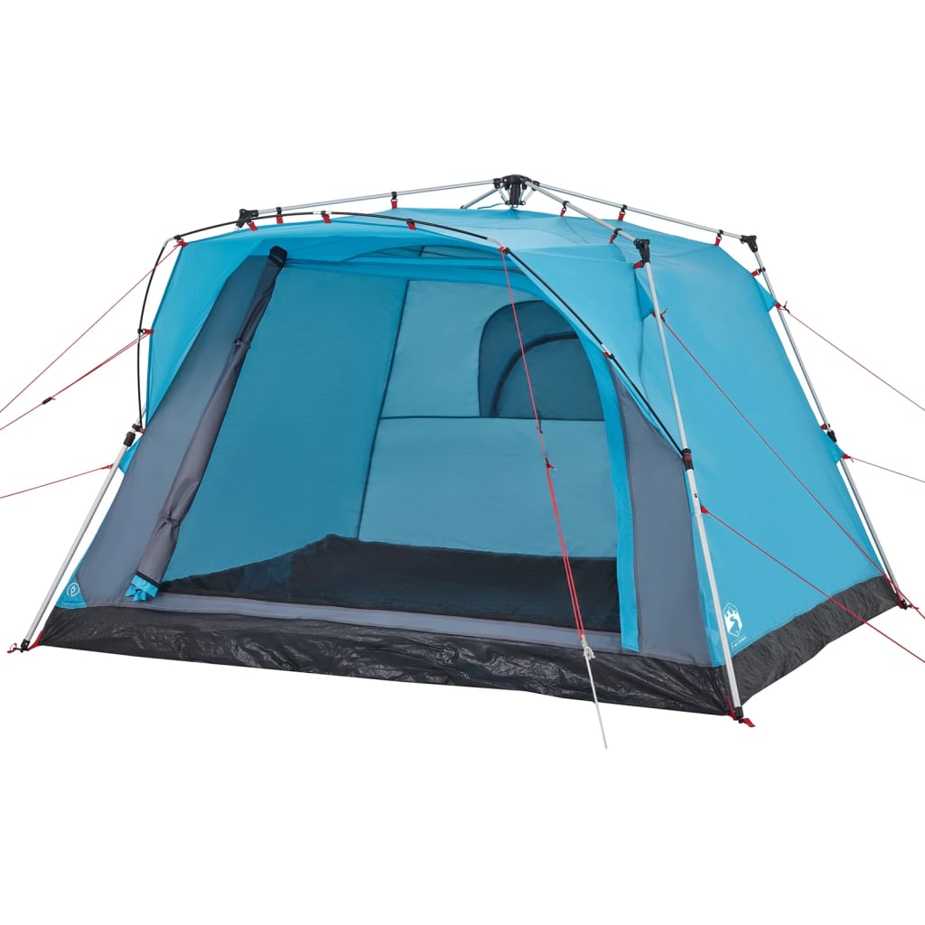 vidaXL Camping Tent Cabin 4-Person Blue Quick Release