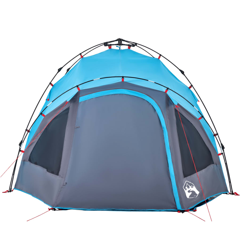 vidaXL Camping Tent Dome 3-Person Blue Quick Release