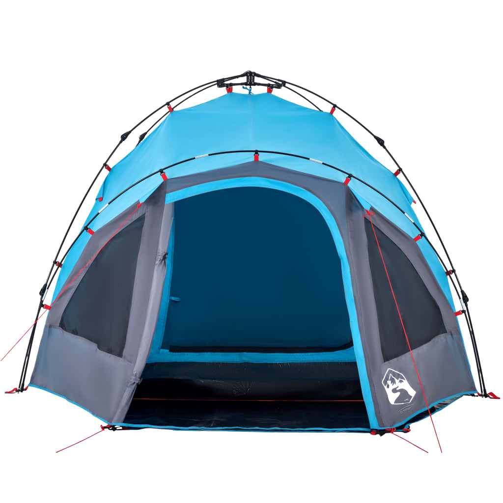 vidaXL Camping Tent Dome 3-Person Blue Quick Release