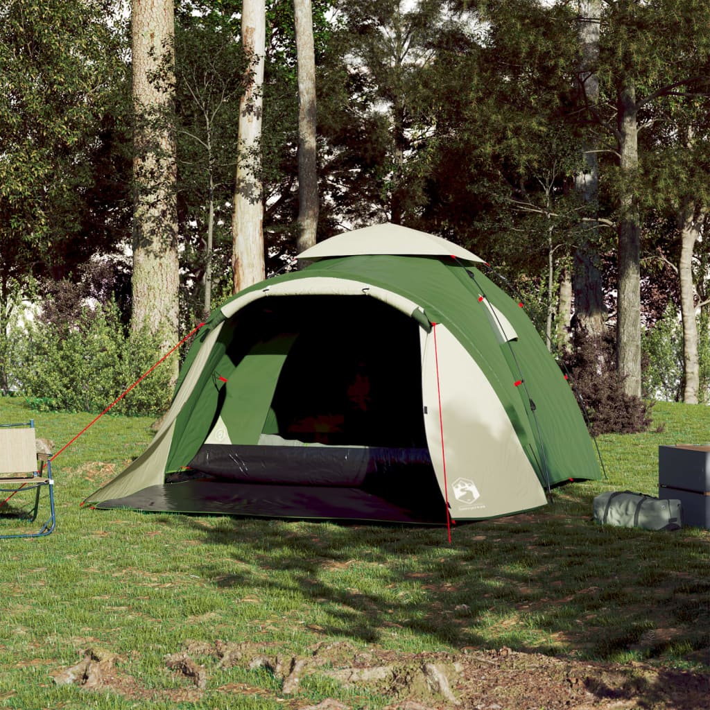 vidaXL Camping Tent Dome 3-Person Green Quick Release