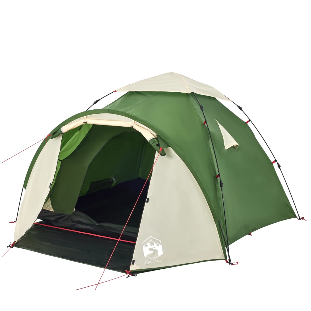 vidaXL Camping Tent Dome 3-Person Green Quick Release