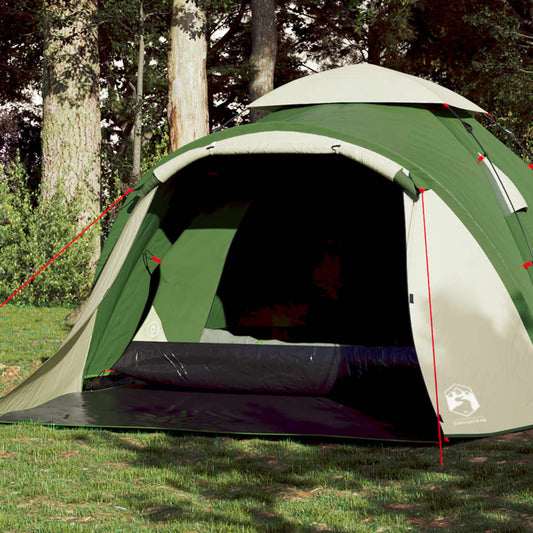 vidaXL Camping Tent Dome 3-Person Green Quick Release