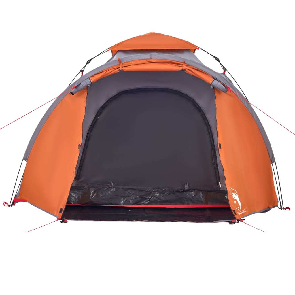 vidaXL Camping Tent Dome 3-Person Grey and Orange Quick Release