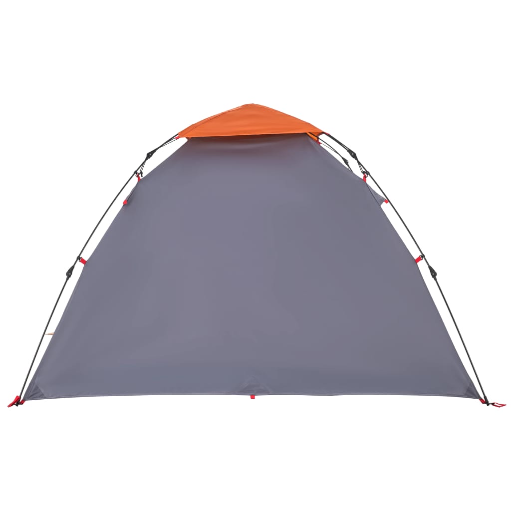 vidaXL Camping Tent Dome 3-Person Grey and Orange Quick Release