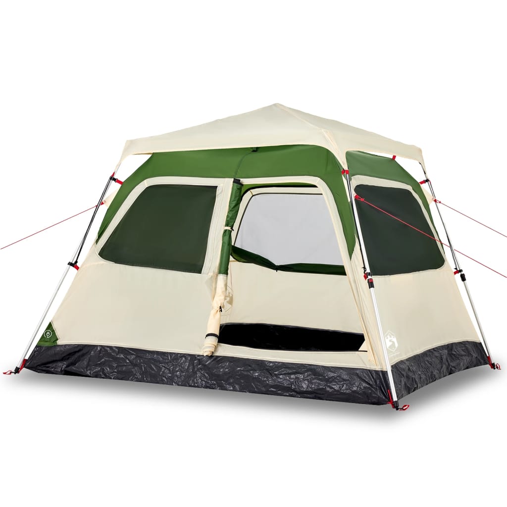 vidaXL Camping Tent Dome 4-Person Green Quick Release