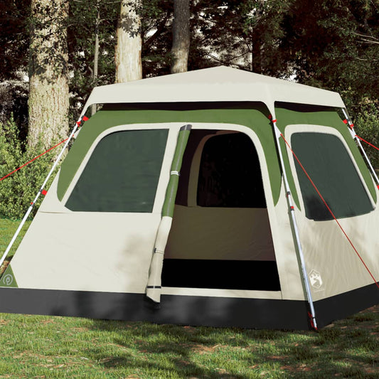 vidaXL Camping Tent Dome 4-Person Green Quick Release