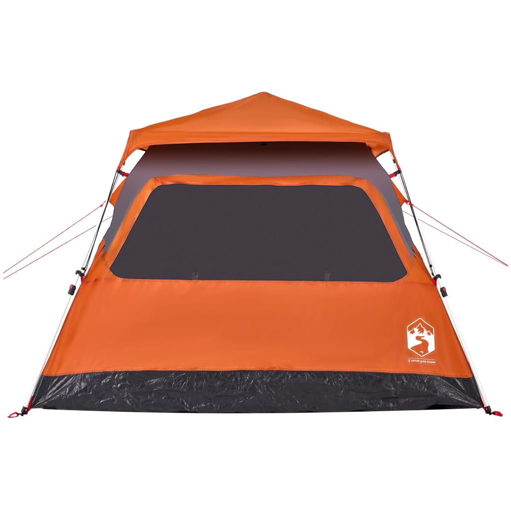 vidaXL Camping Tent Dome 4-Person Grey and Orange Quick Release