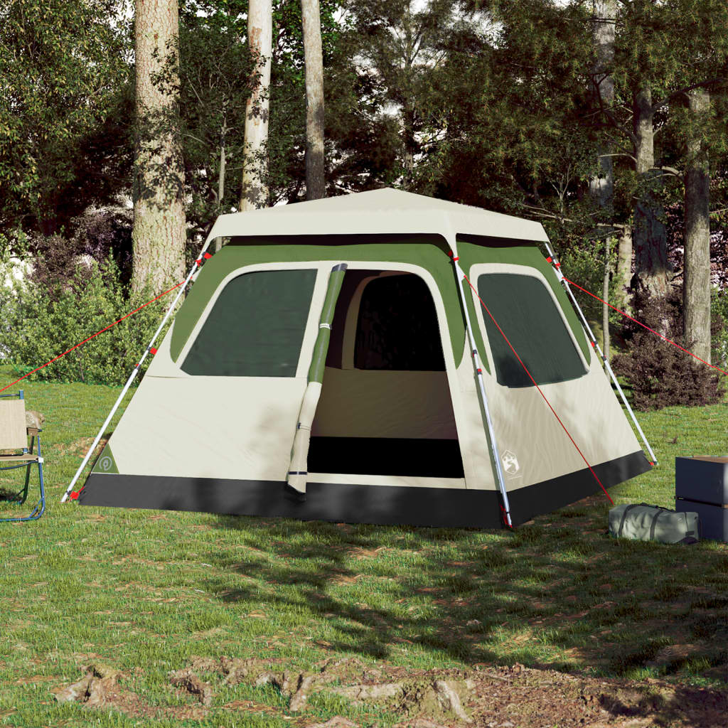 vidaXL Family Tent Dome 6-Person Green Quick Release