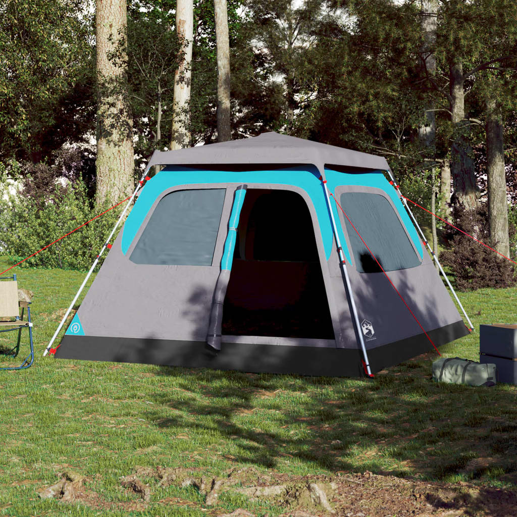 vidaXL Family Tent Dome 6-Person Blue Quick Release