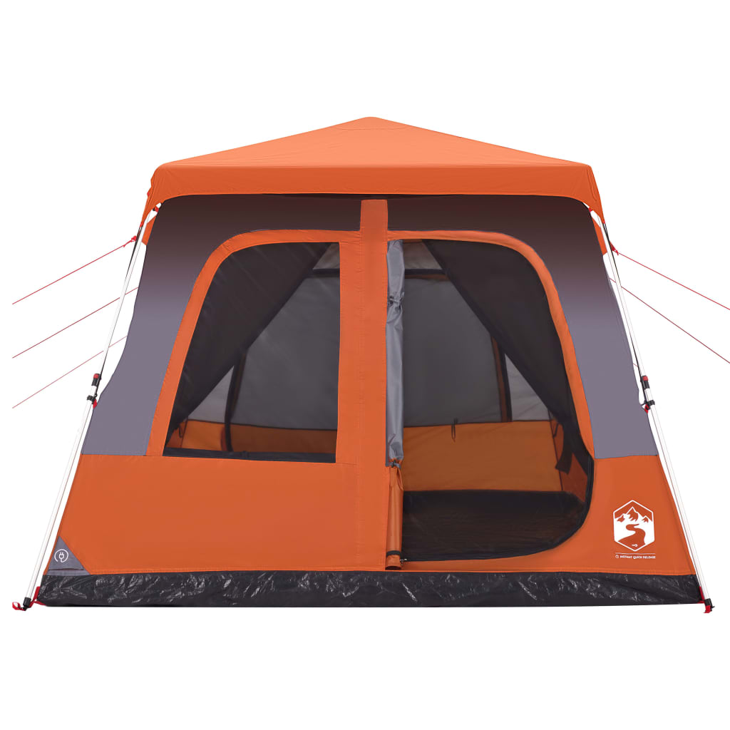 vidaXL Family Tent Dome 8-Person Grey and Orange Quick Release