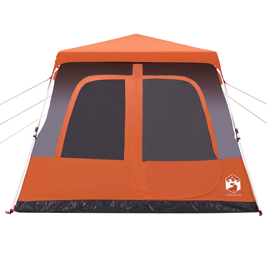 vidaXL Family Tent Dome 8-Person Grey and Orange Quick Release