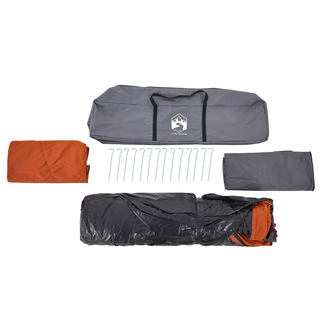 vidaXL Family Tent Dome 8-Person Grey and Orange Quick Release