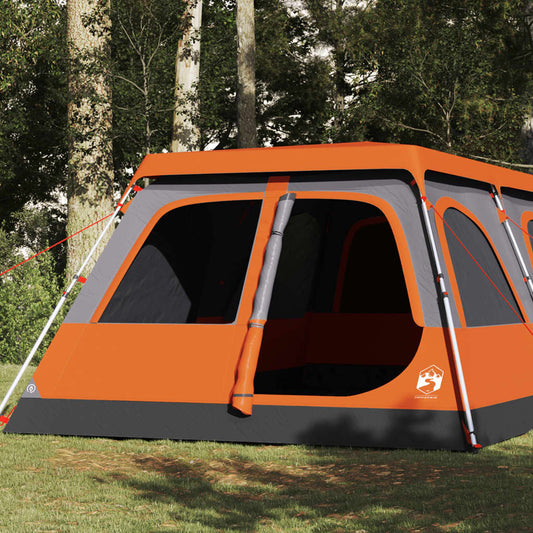 vidaXL Family Tent Dome 8-Person Grey and Orange Quick Release