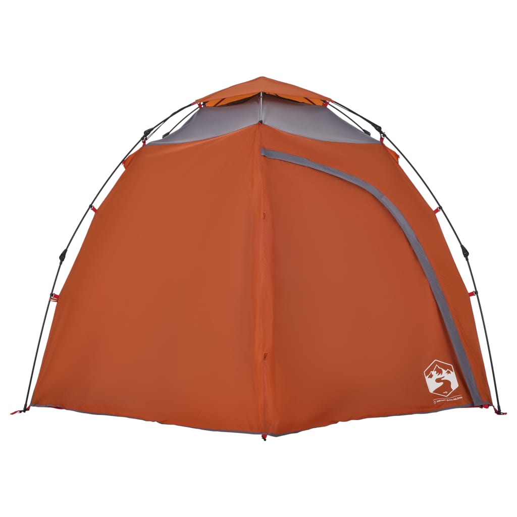 vidaXL Camping Tent Dome 4-Person Grey and Orange Quick Release