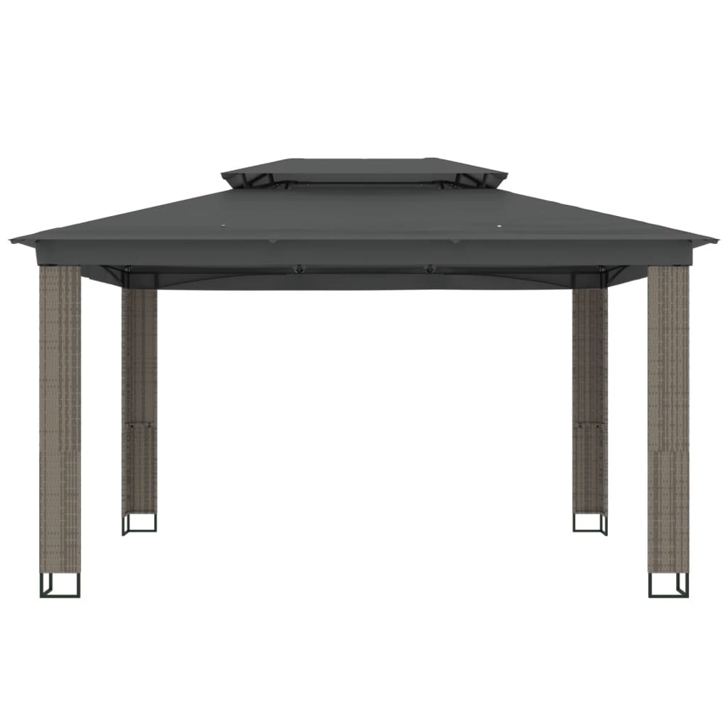 vidaXL Gazebo with Double Roof Anthracite 3.94x2.96 m Steel