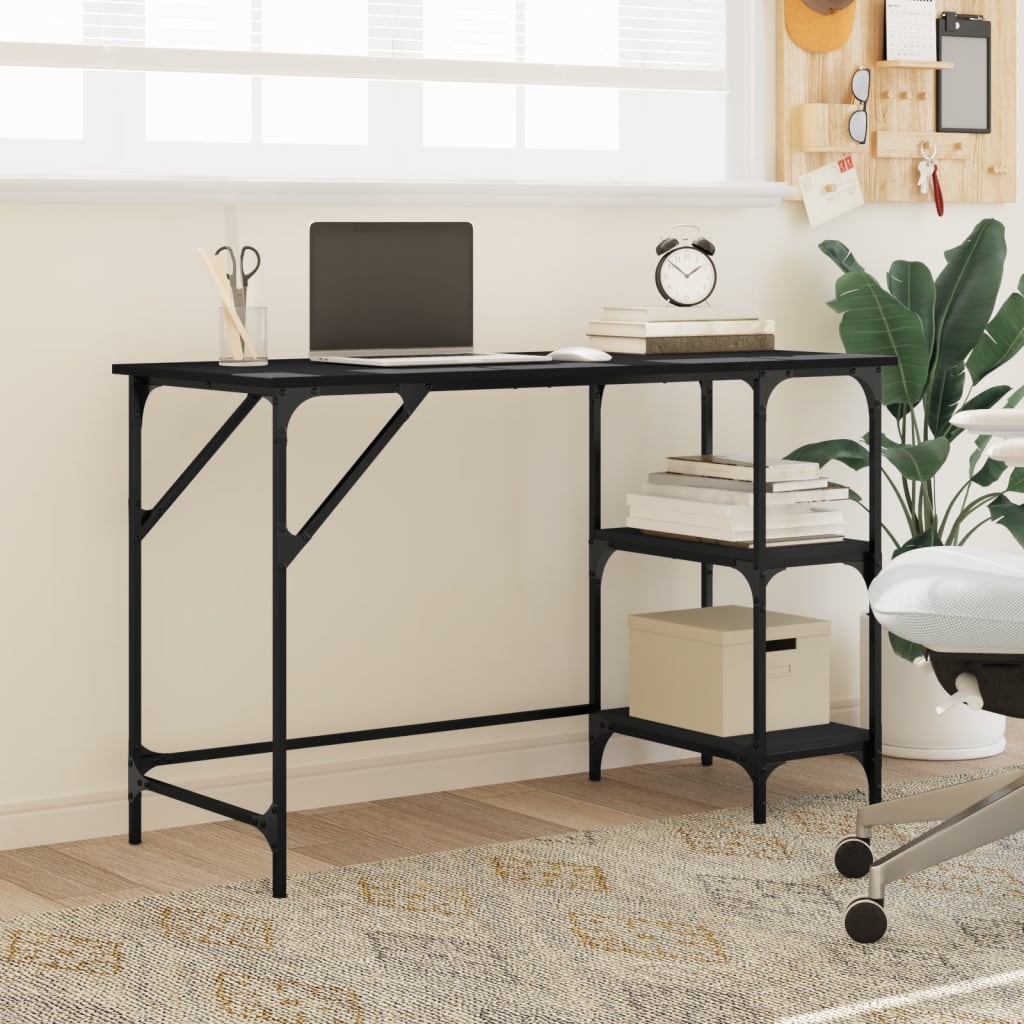 vidaXL Desk Black 120x50x75 cm Metal and Engineered Wood