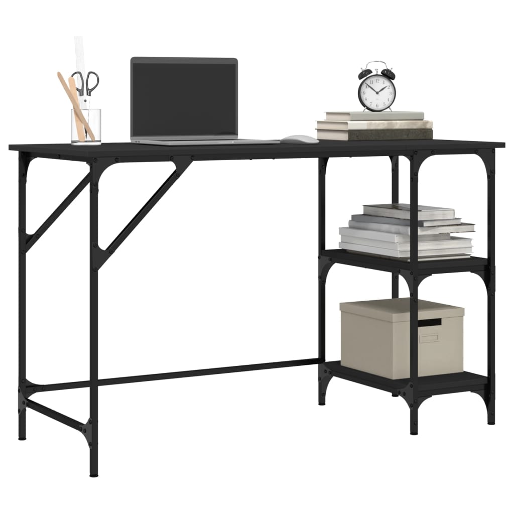 vidaXL Desk Black 120x50x75 cm Metal and Engineered Wood