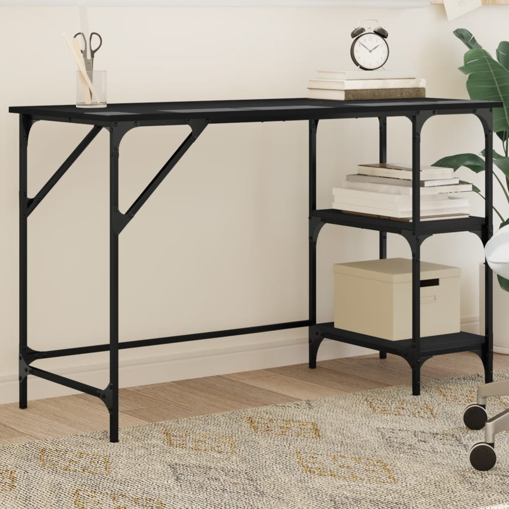 vidaXL Desk Black 120x50x75 cm Metal and Engineered Wood