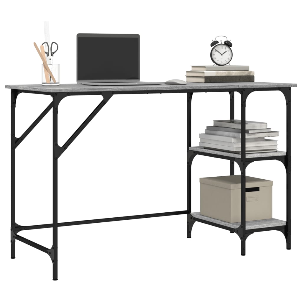 vidaXL Desk Grey Sonoma 120x50x75 cm Metal and Engineered Wood