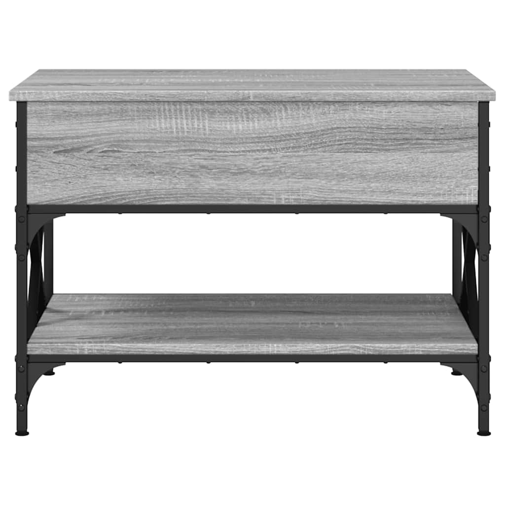 Coffee Table Grey Sonoma 70x50x50 cm Engineered Wood and Metal