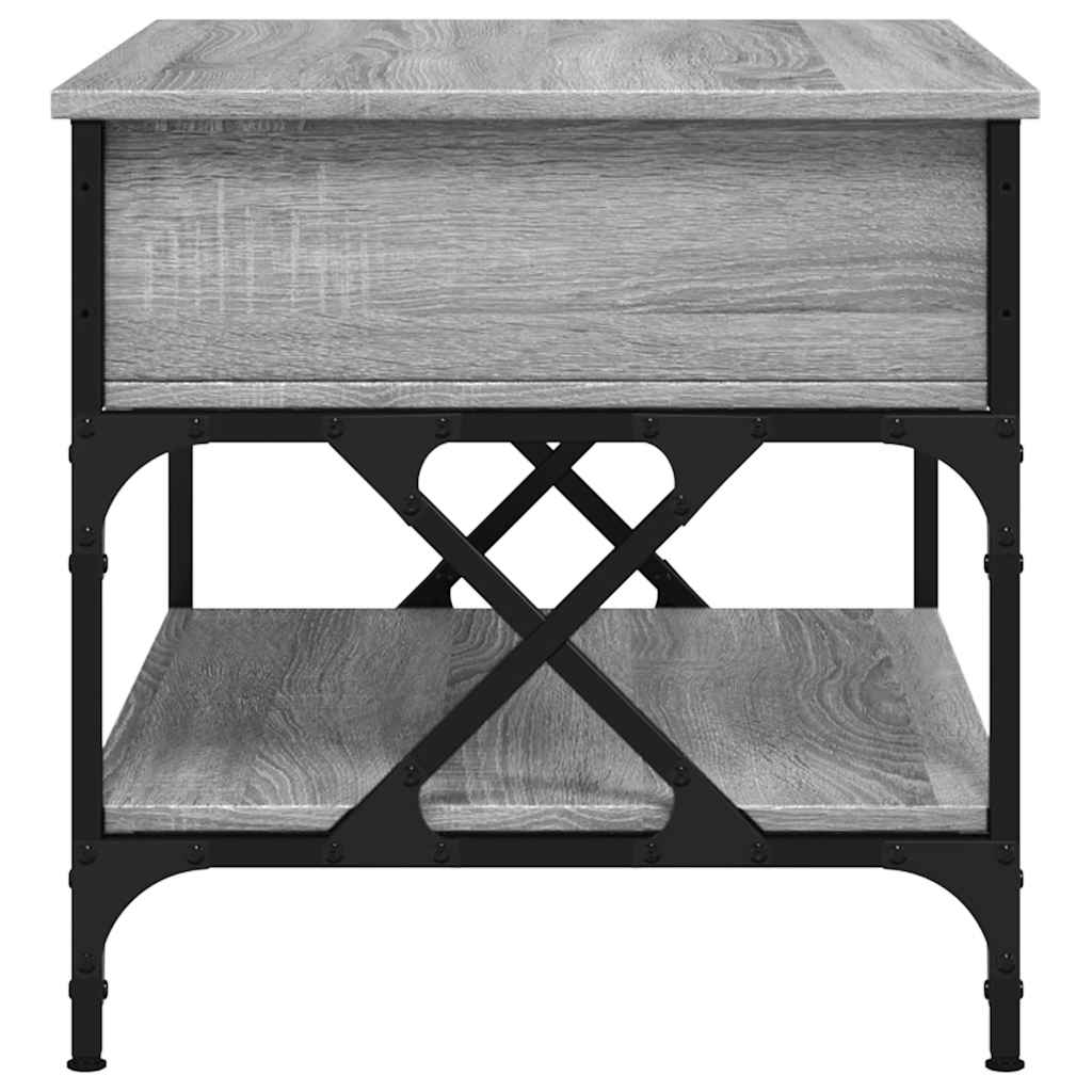 Coffee Table Grey Sonoma 70x50x50 cm Engineered Wood and Metal