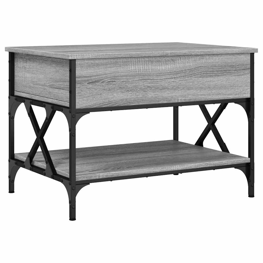 Coffee Table Grey Sonoma 70x50x50 cm Engineered Wood and Metal