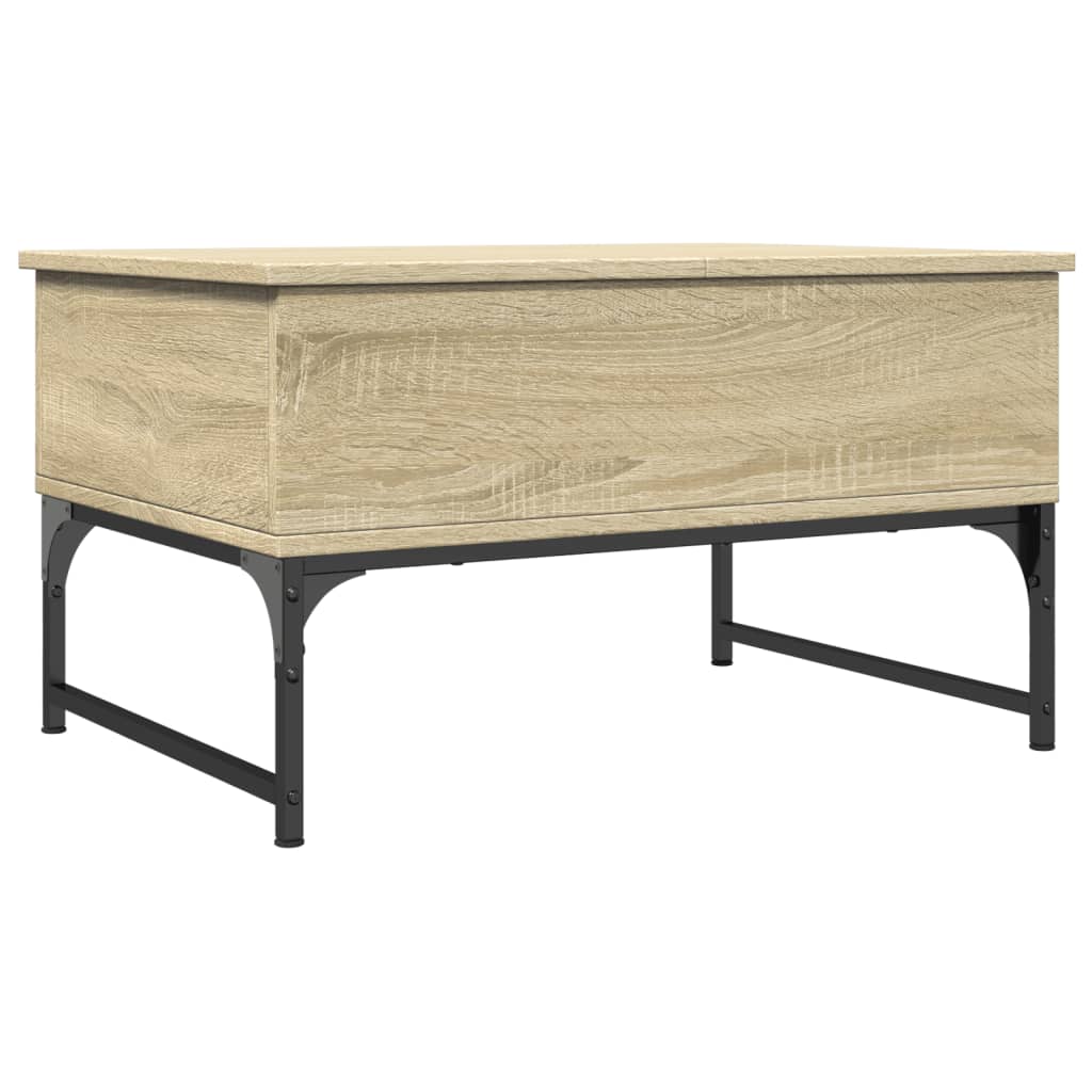 vidaXL Coffee Table Sonoma Oak 70x50x40 cm Engineered Wood and Metal