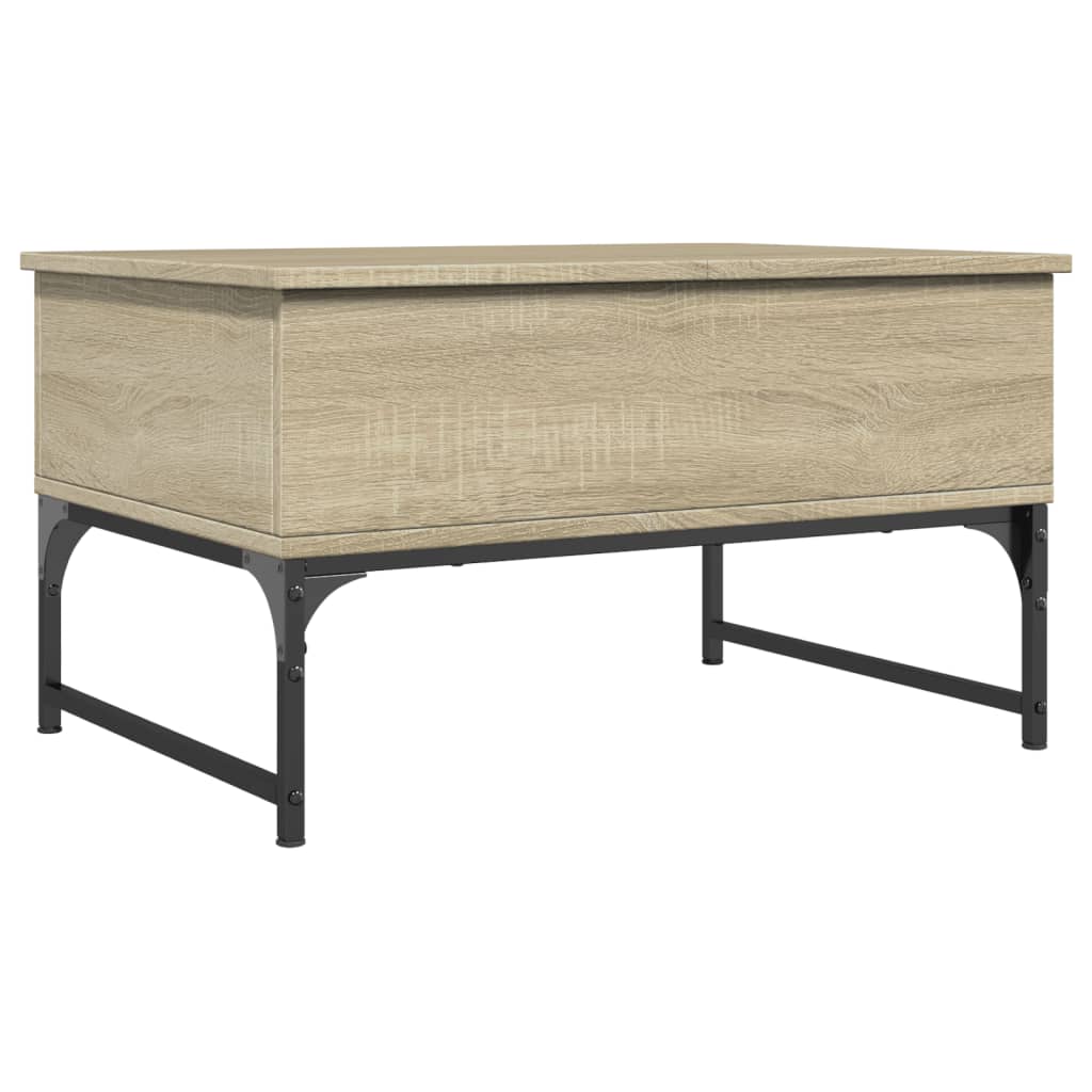 vidaXL Coffee Table Sonoma Oak 70x50x40 cm Engineered Wood and Metal