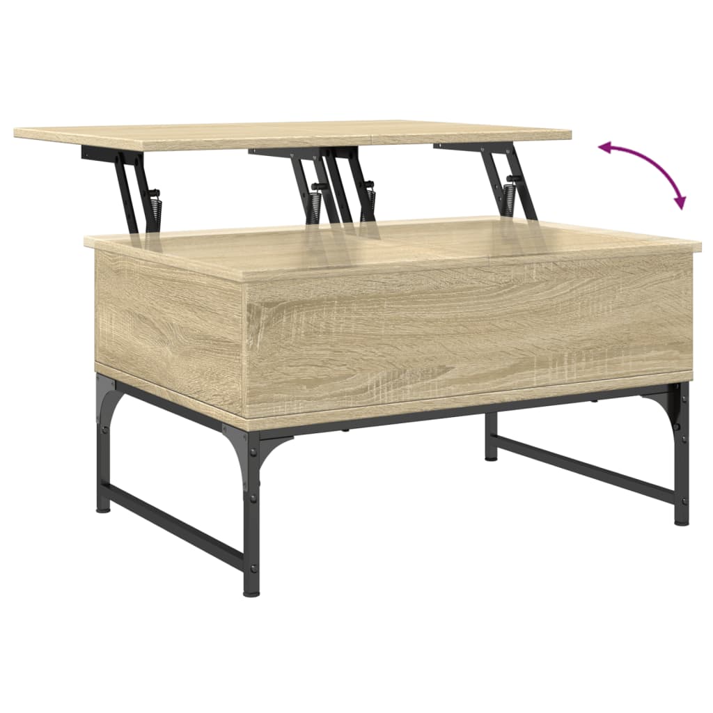 vidaXL Coffee Table Sonoma Oak 70x50x40 cm Engineered Wood and Metal