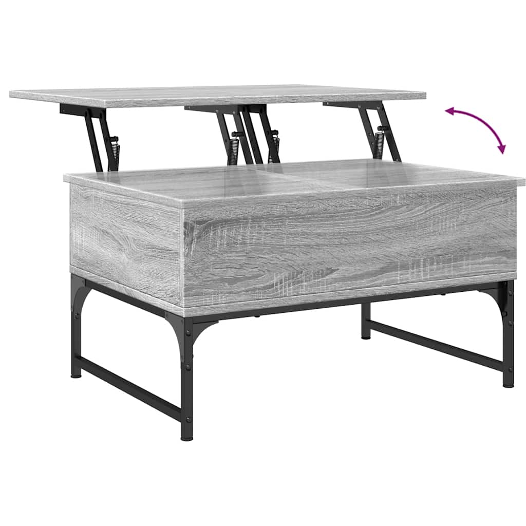 Coffee Table Grey Sonoma 70x50x40 cm Engineered Wood and Metal