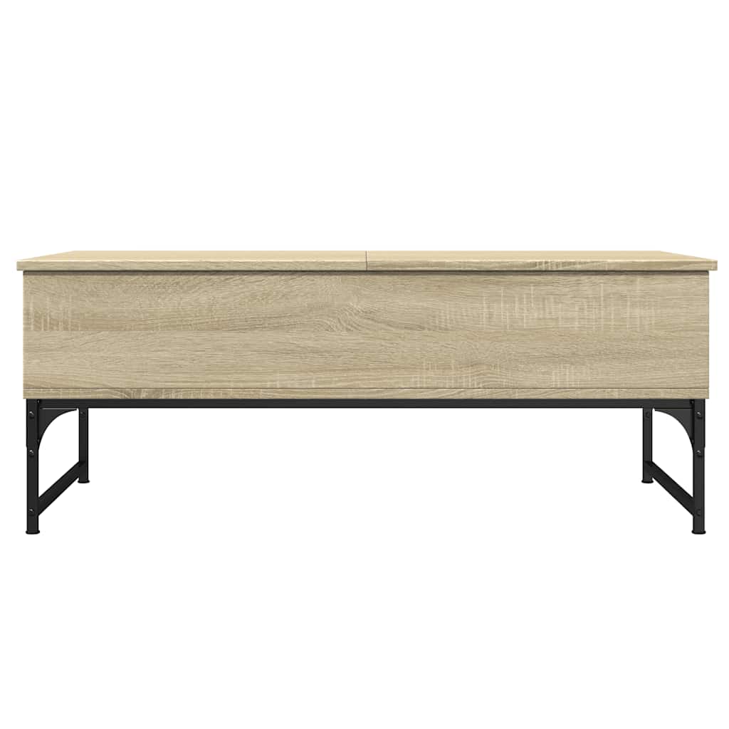 Coffee Table Sonoma Oak 100x50x40 cm Engineered Wood and Metal