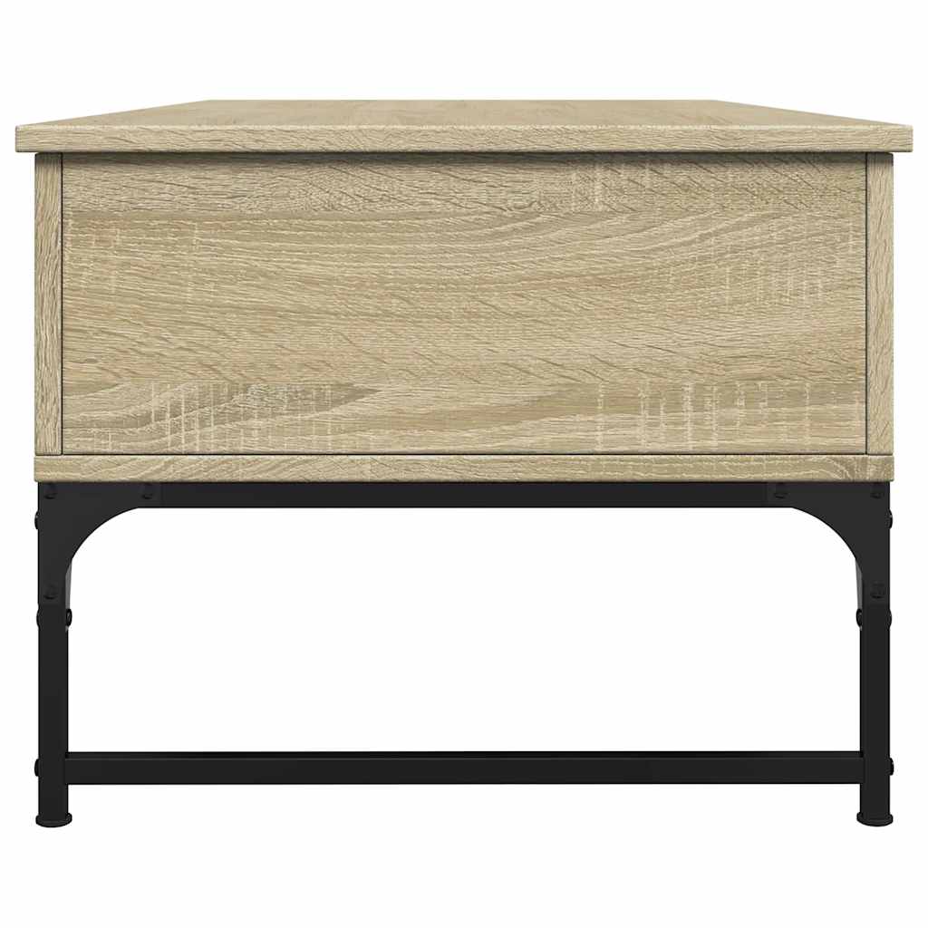 Coffee Table Sonoma Oak 100x50x40 cm Engineered Wood and Metal
