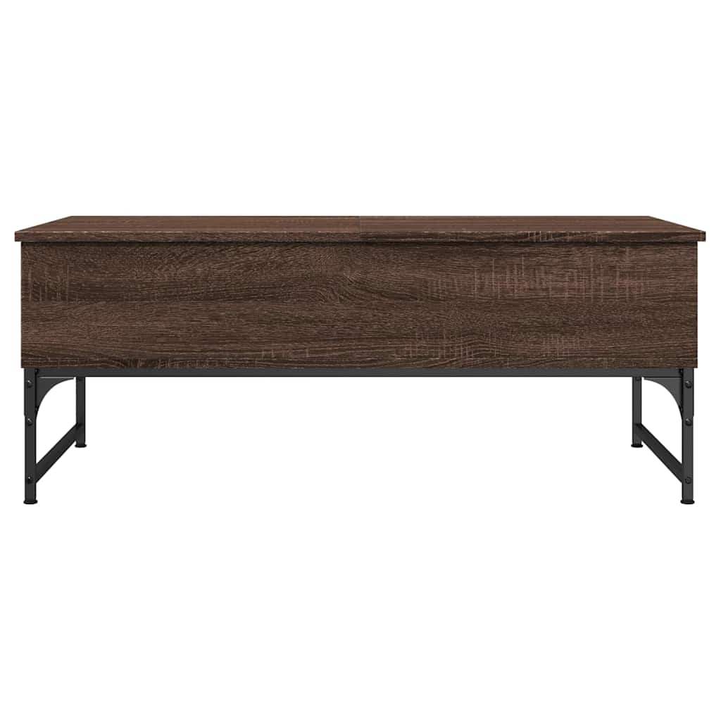 Coffee Table Brown Oak 100x50x40 cm Engineered Wood and Metal