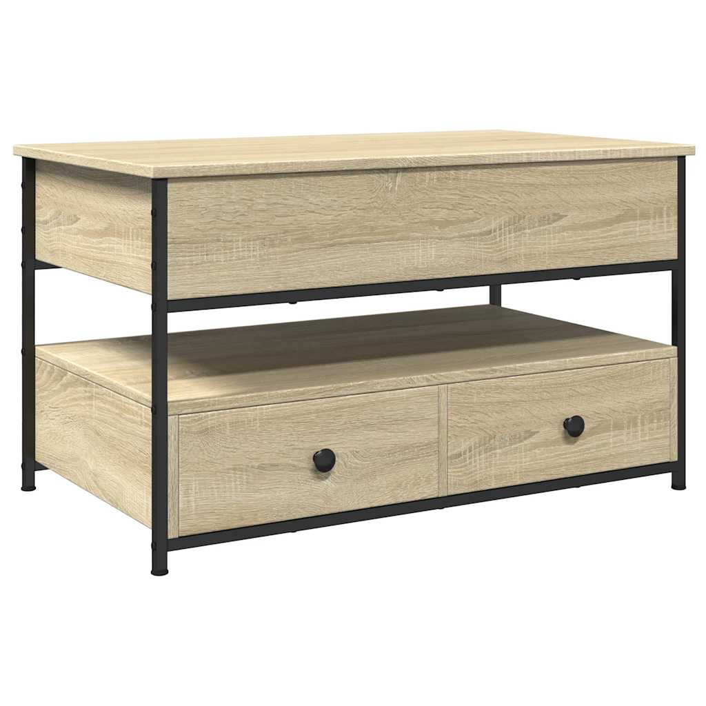 Coffee Table Sonoma Oak 85x50x50 cm Engineered Wood and Metal