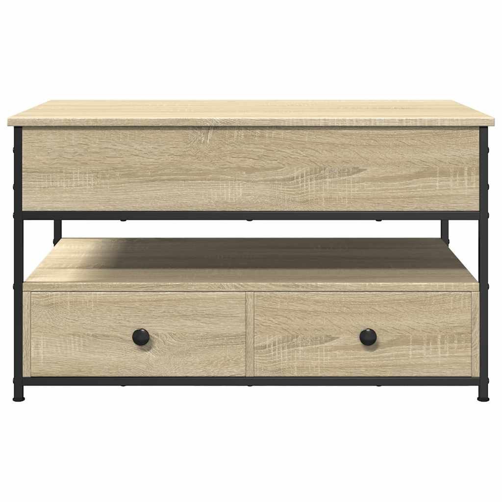 Coffee Table Sonoma Oak 85x50x50 cm Engineered Wood and Metal